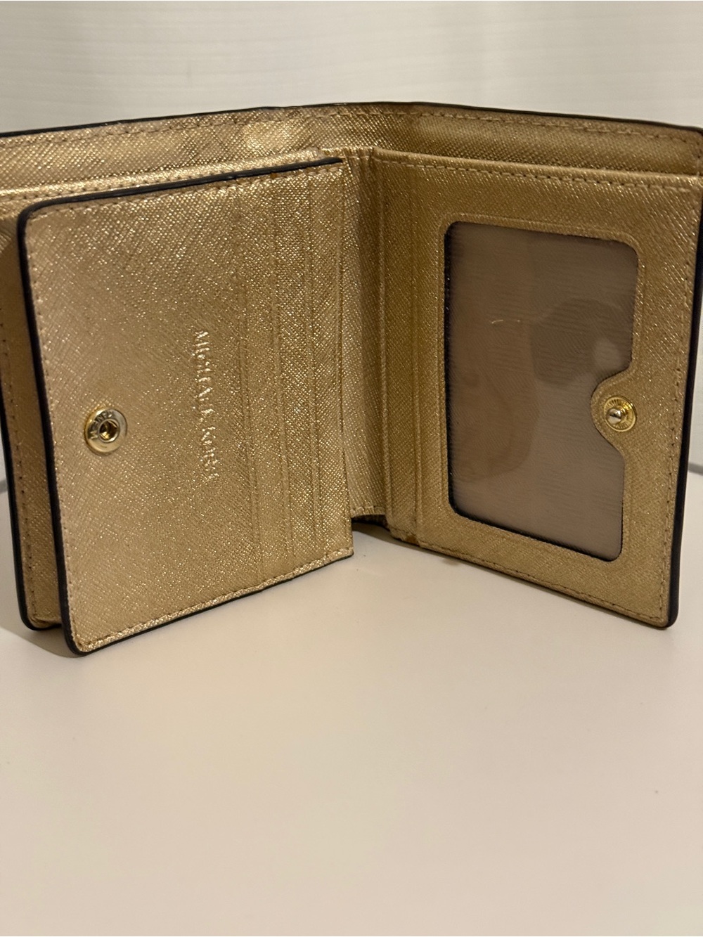 Michael Kors Metallic Gold Men's Card Holder Wallet - Picture 4 of 4